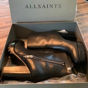 All Saints block heel booties